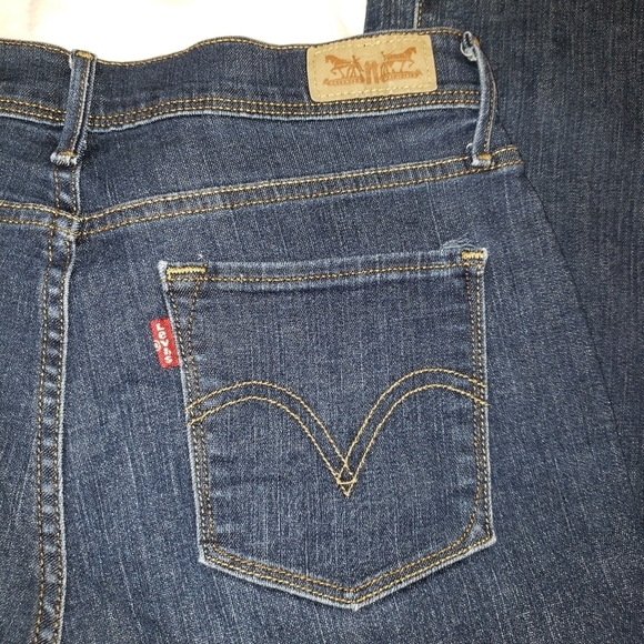 LEVI'S 512 Perfectly Slimming Dark Wash Mid Rise Boot Cut Blue Jeans Size 6M - Picture 7 of 12